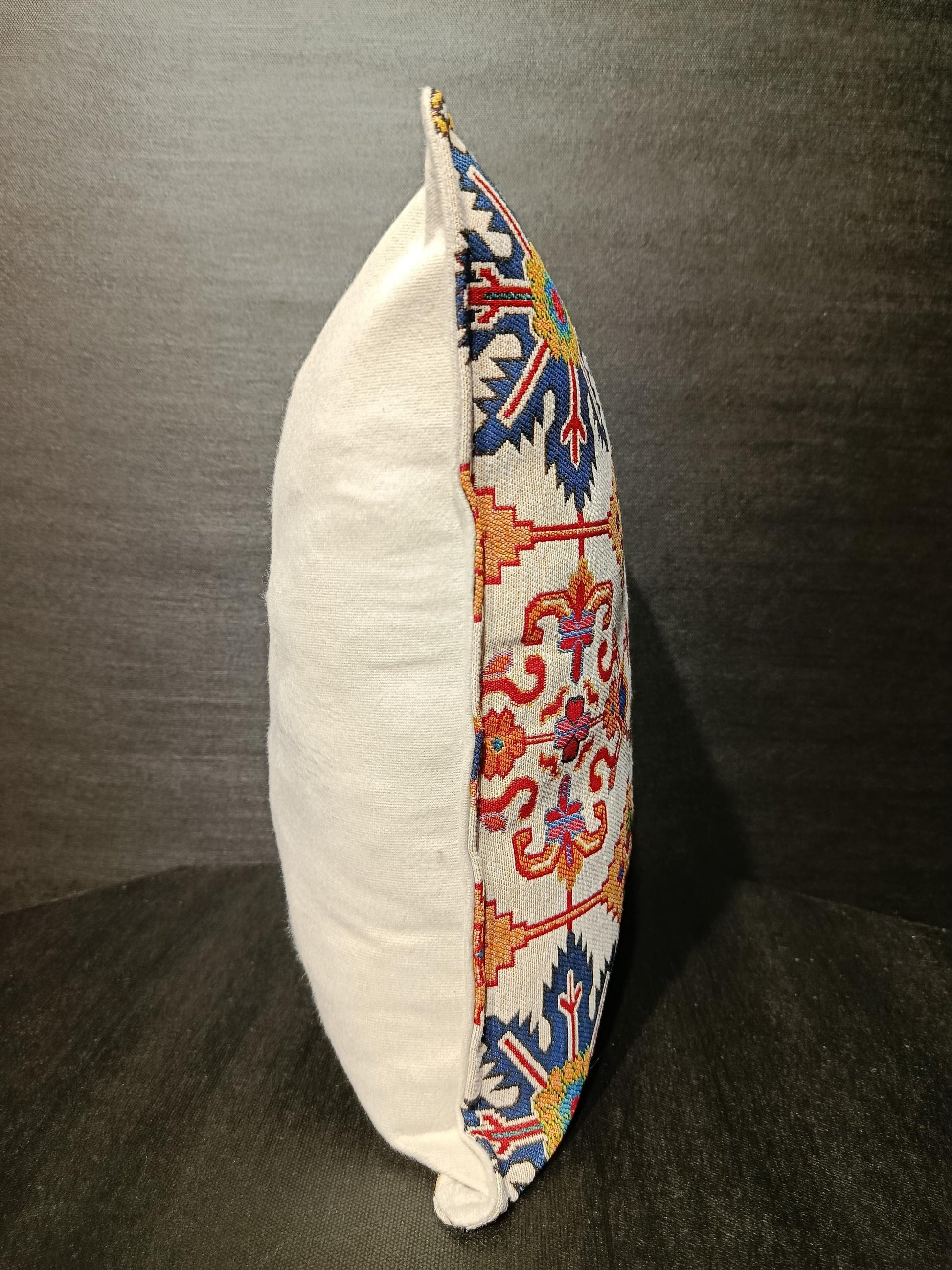 Anatolian Kilim Cushion Cover: Gobelin Tapestry Pillow, Turkish Tribal Decor