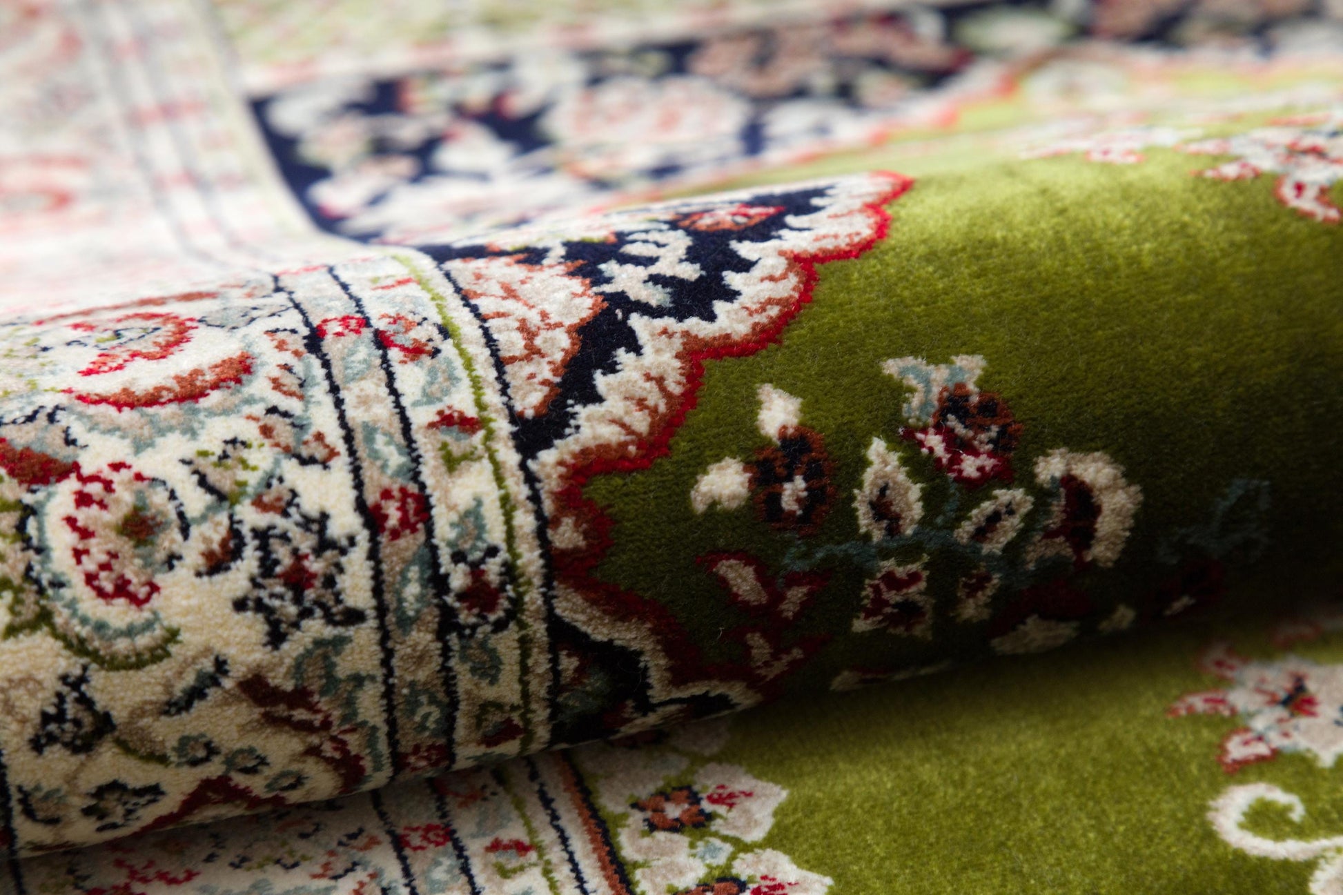 Turkish Prayer Rug: Green Ottoman Design Seccade (70x125 cm)