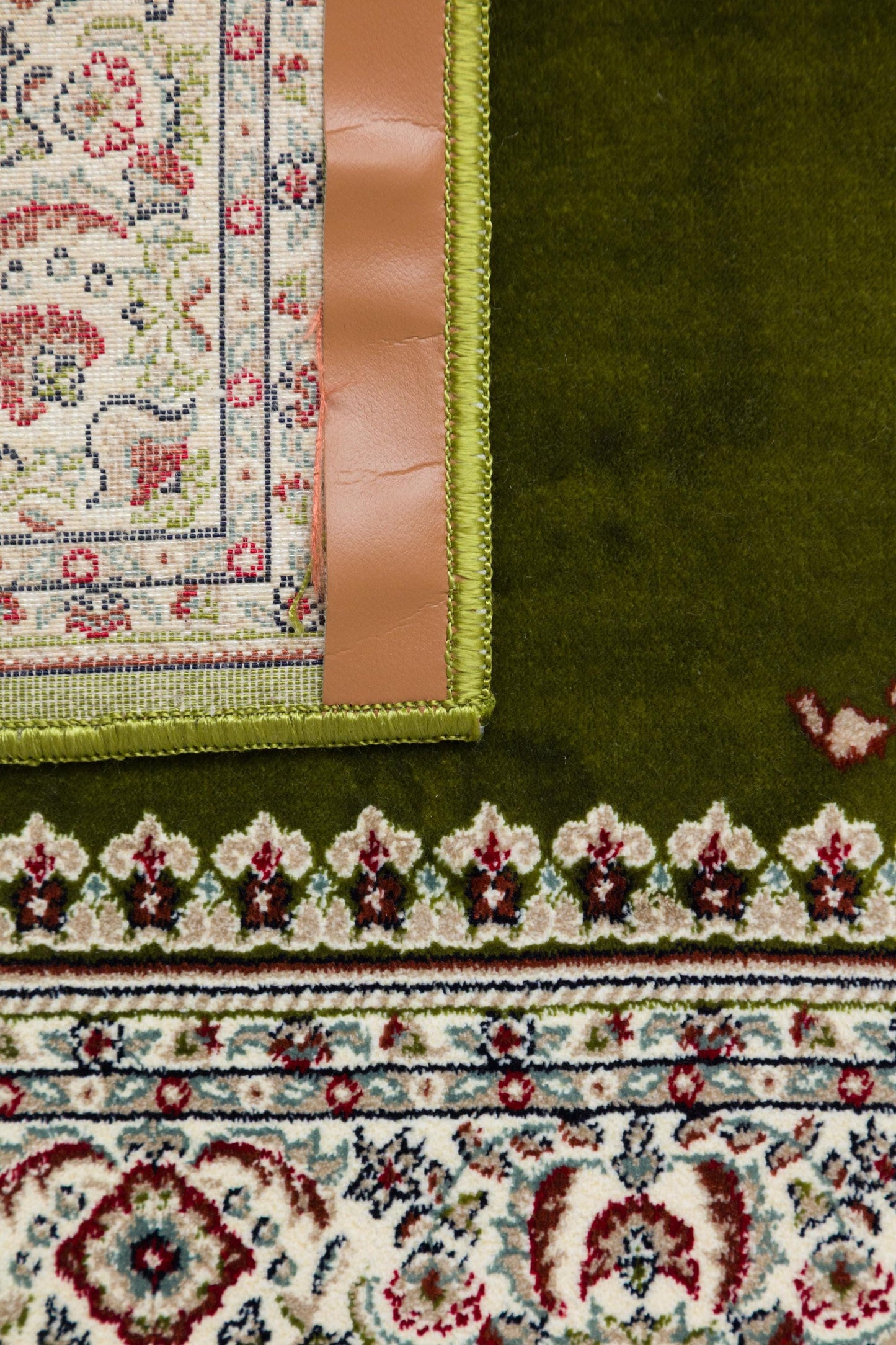 Turkish Prayer Rug: Green Ottoman Design Seccade (70x125 cm)