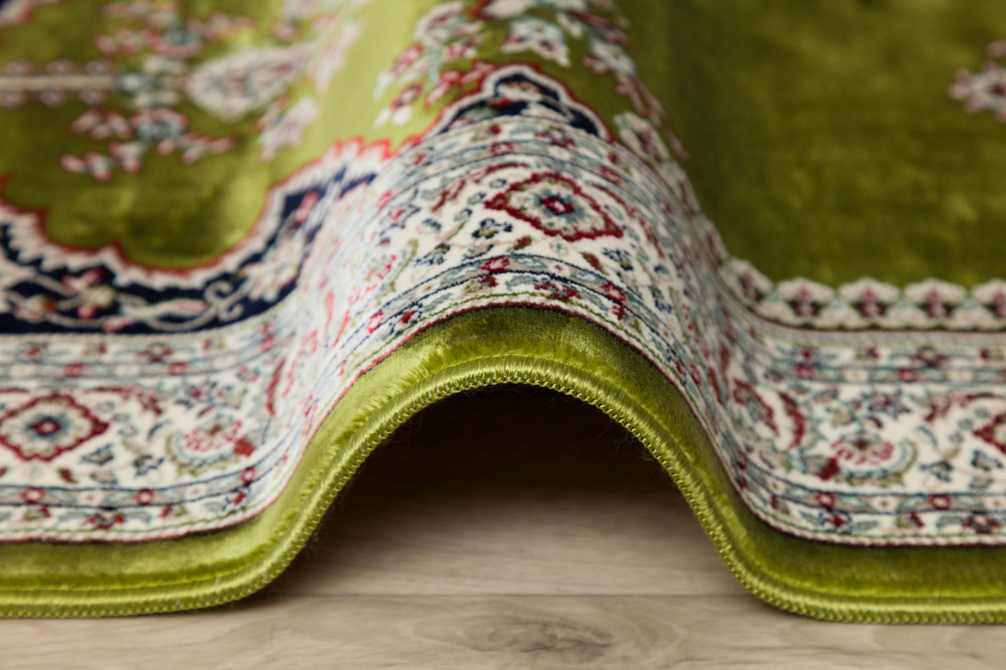 Turkish Prayer Rug: Green Ottoman Design Seccade (70x125 cm)