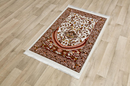 Floral Turkish Prayer Rug: Elegant Mihrab Design - Made in Türkiye