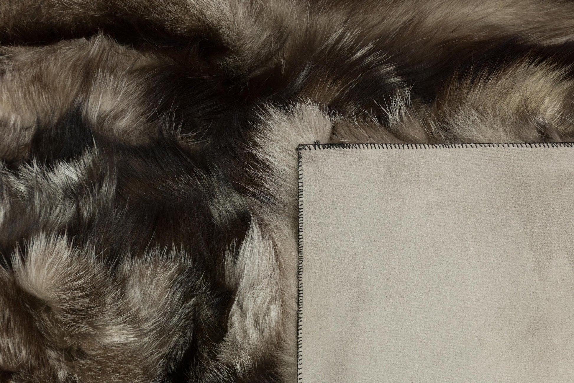 Handmade Natural Hide Rug, Deep Brown Fur, 8'x10' Leather Floor Decor