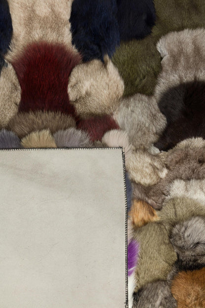 Faux Fur Leather Rug: Custom Patchwork Design