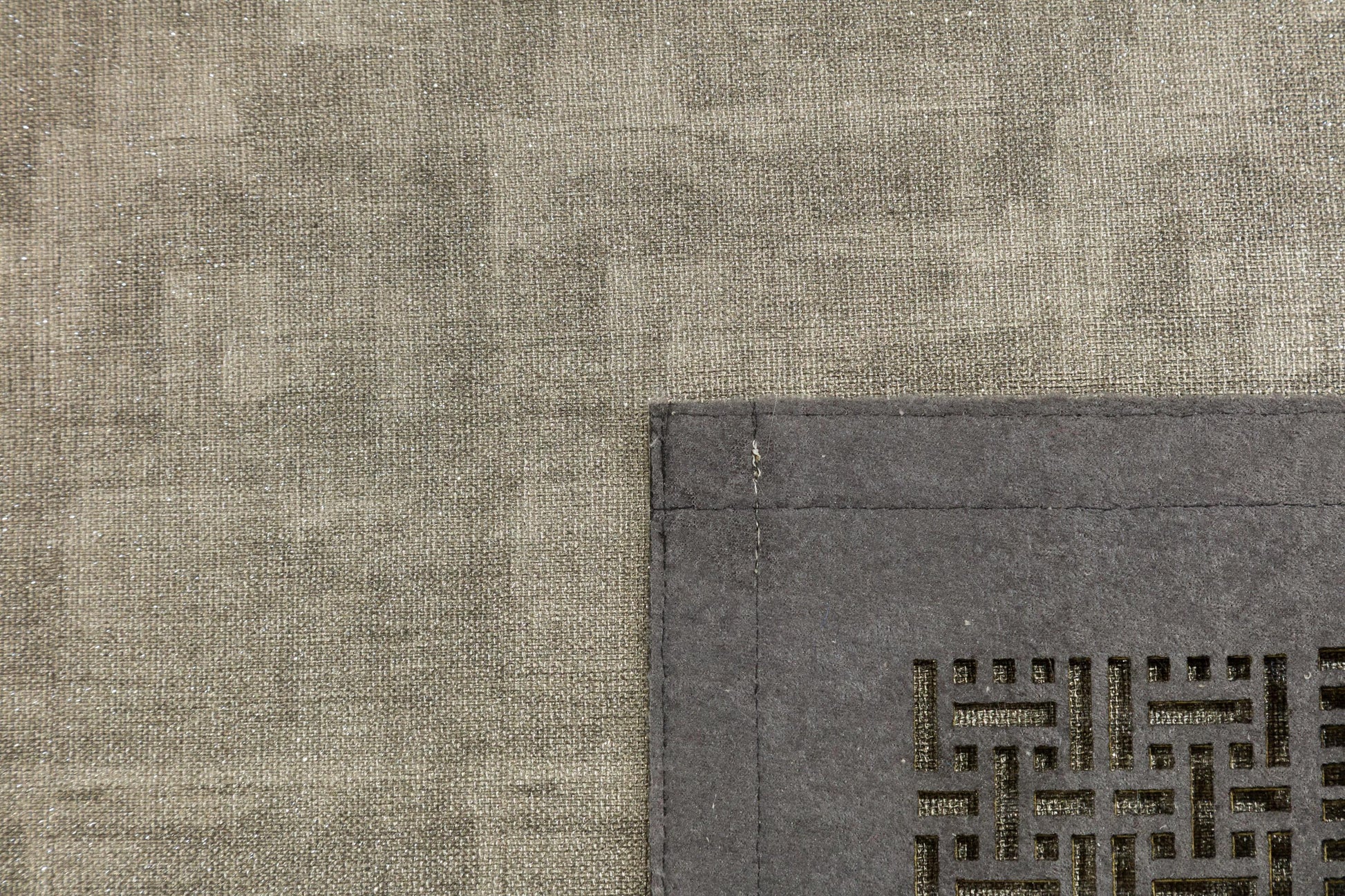 Laser Cut Faux Leather Rug: Modern Geometric Border, Turkish Floor Decor (5x7ft)