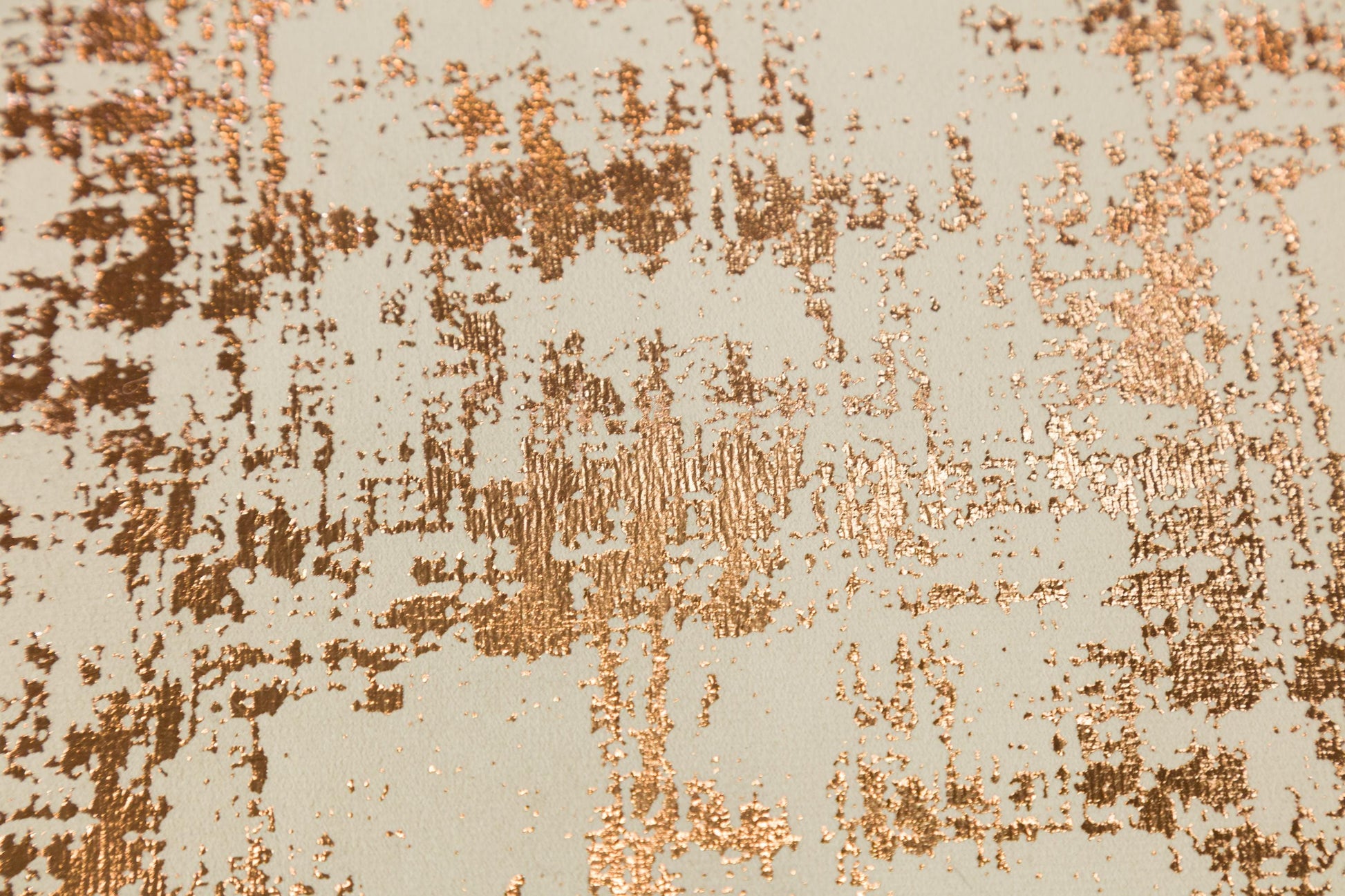Metallic Rose Gold Geometric Rug: 5x7ft Laser Cut Faux Leather Carpet