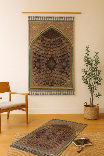 Turkish Prayer Rug, Ottoman Design, Soft Muslim Prayer Mat