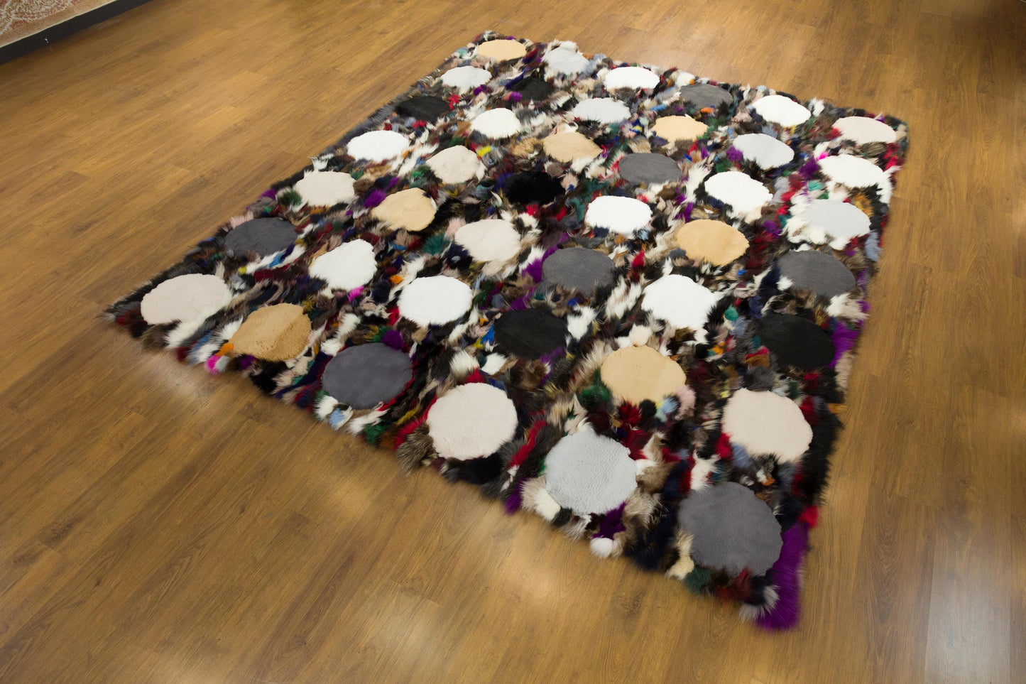 8'x10' Custom Leather Rug: Faux Fur Design for Bedroom, Nursery, Living Room - Boutique Quality
