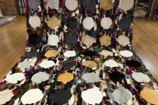 8'x10' Custom Leather Rug: Faux Fur Design for Bedroom, Nursery, Living Room - Boutique Quality