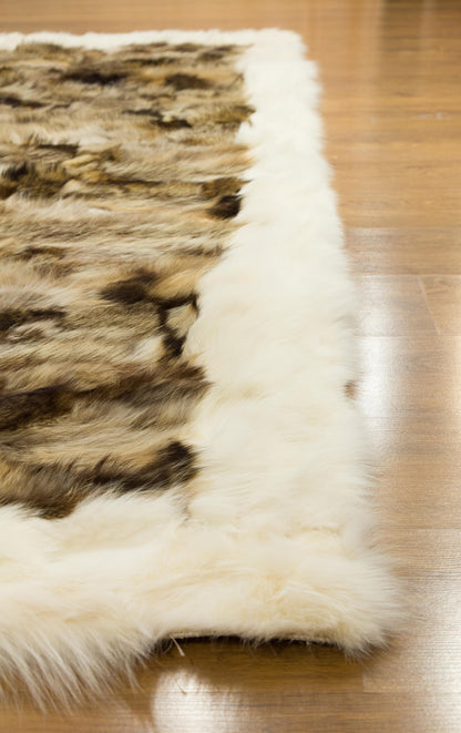 Customizable 8'x12' Leather Rug: Faux or Real Fur Options for Bedroom, Living Room, Nursery