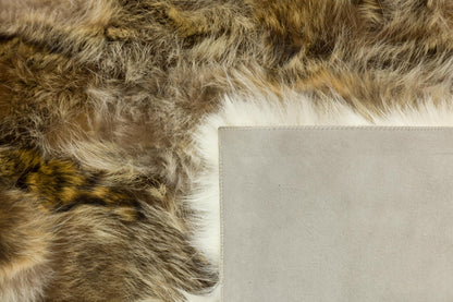 Customizable 8'x12' Leather Rug: Faux or Real Fur Options for Bedroom, Living Room, Nursery