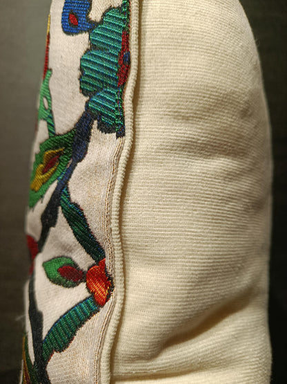 Floral Gobelin Cushion Cover: Turkish Tapestry Pillow, 40x40cm