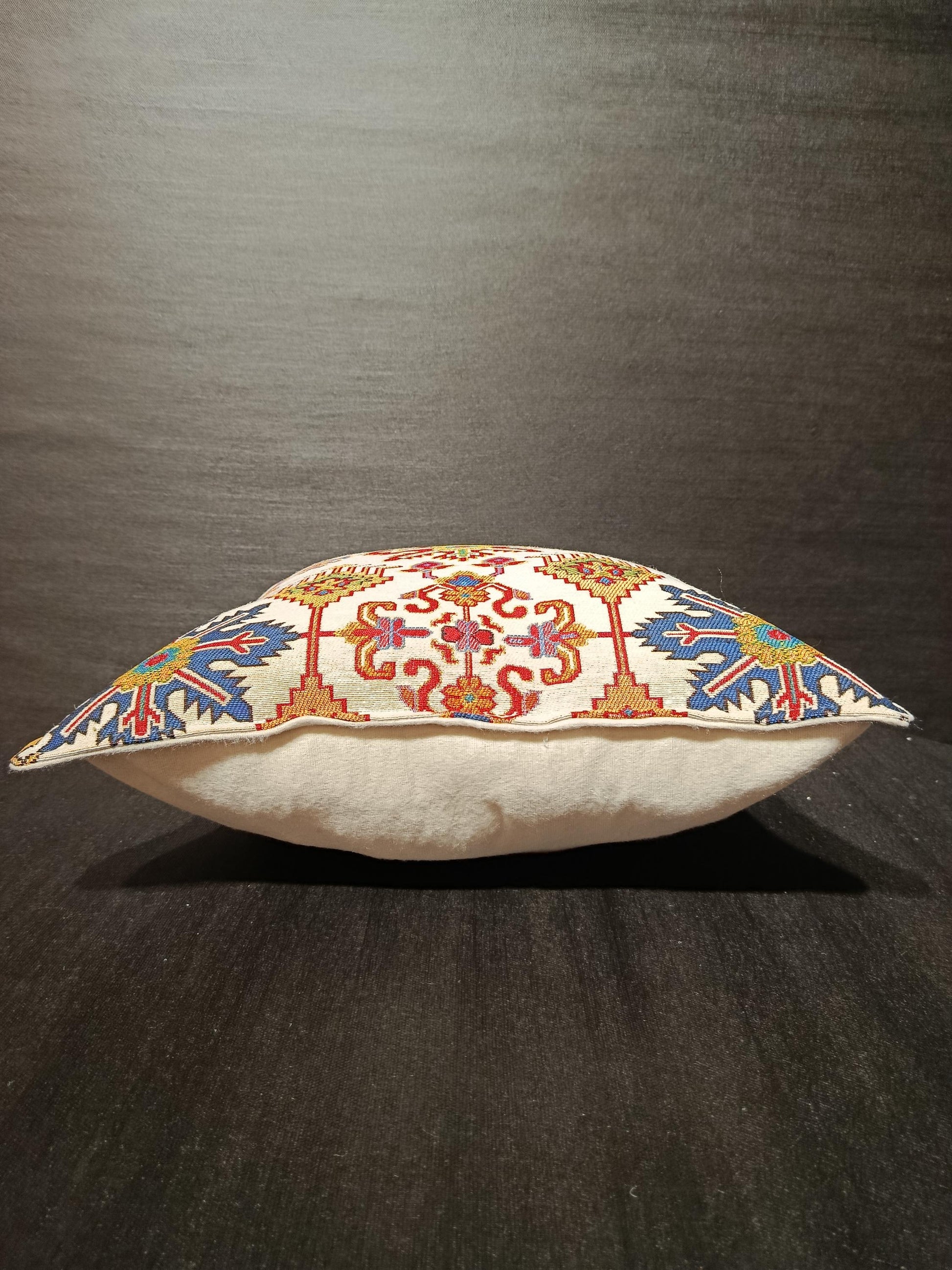 Anatolian Kilim Cushion Cover: Gobelin Tapestry Pillow, Turkish Tribal Decor