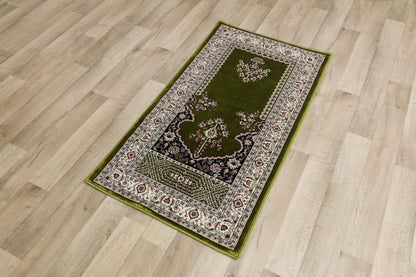 Turkish Prayer Rug: Green Ottoman Design Seccade (70x125 cm)
