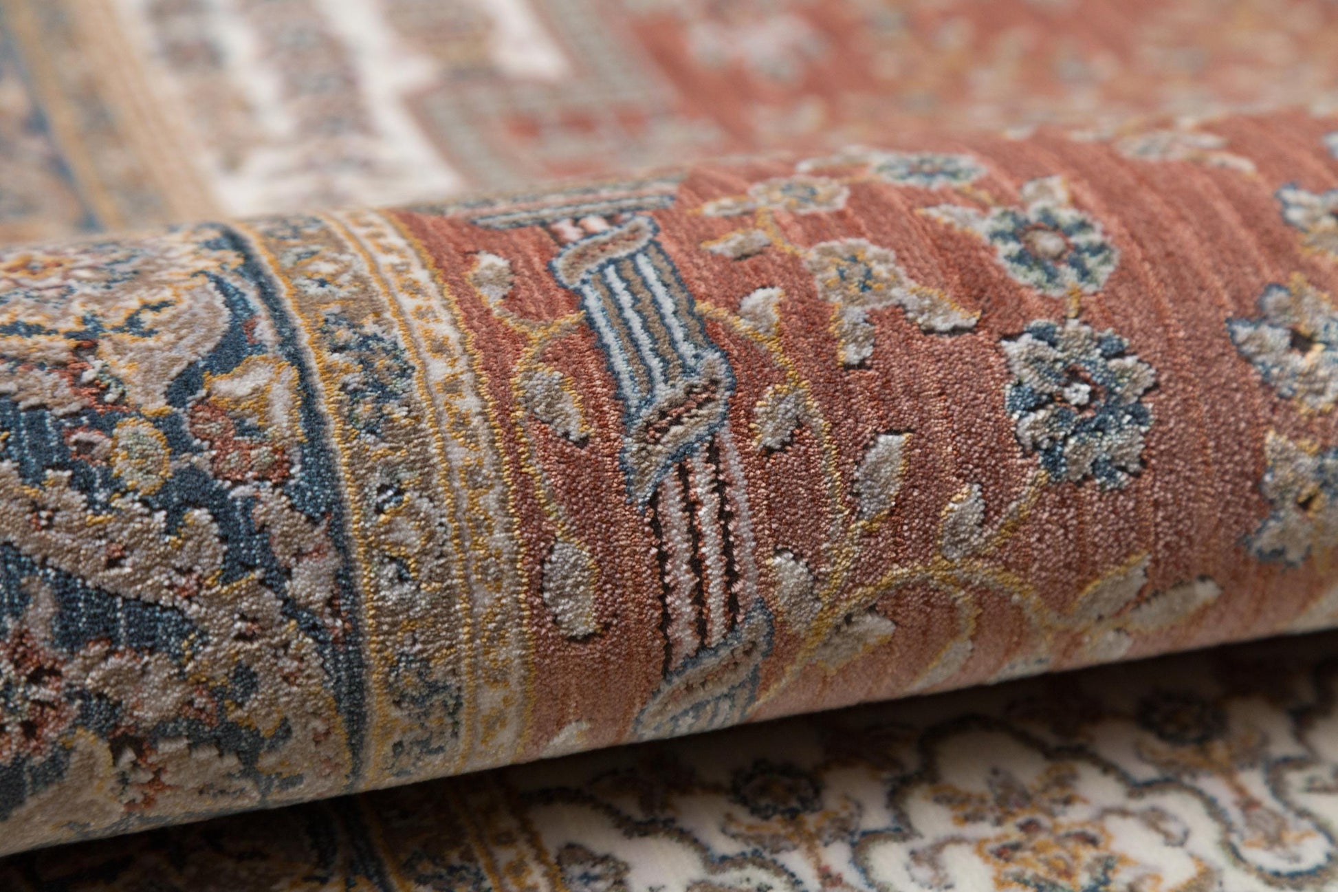 Rust Red Turkish Prayer Rug: Floral Mihrab Design