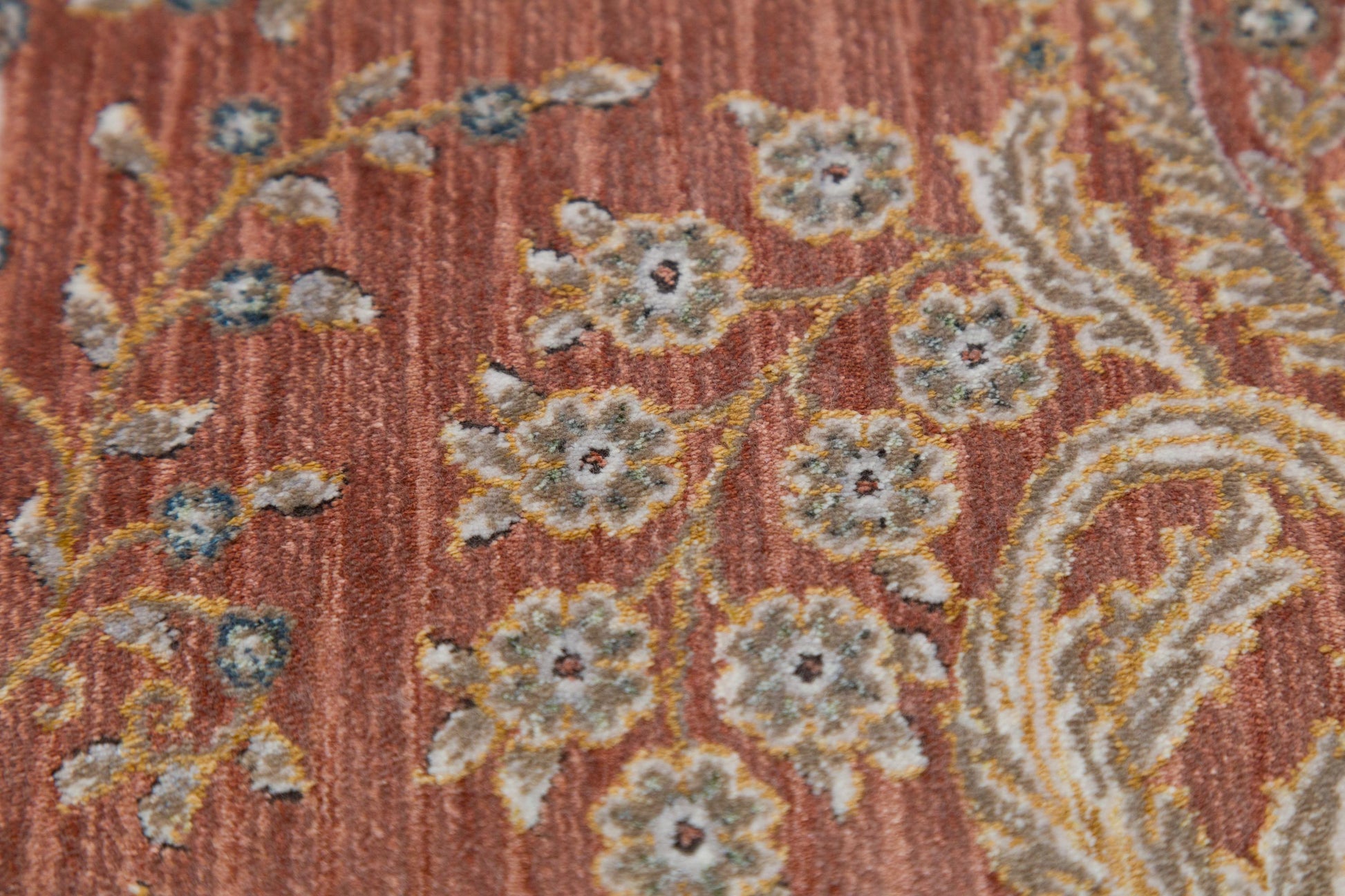 Rust Red Turkish Prayer Rug: Floral Mihrab Design