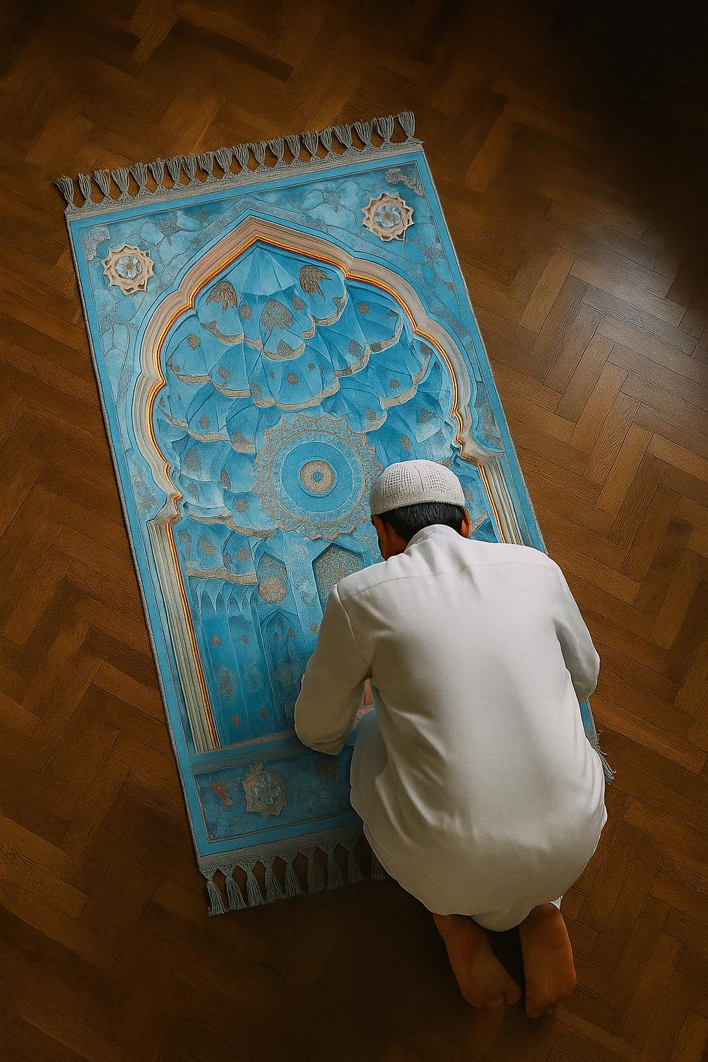 Turkish Prayer Rug, Soft Muslim Prayer Mat, Ottoman Design
