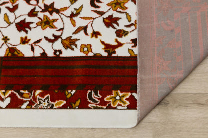 Floral Turkish Prayer Rug: Elegant Mihrab Design - Made in Türkiye