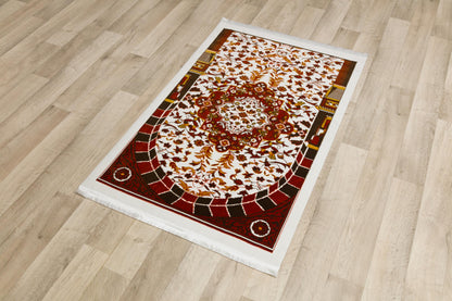 Floral Turkish Prayer Rug: Elegant Mihrab Design - Made in Türkiye