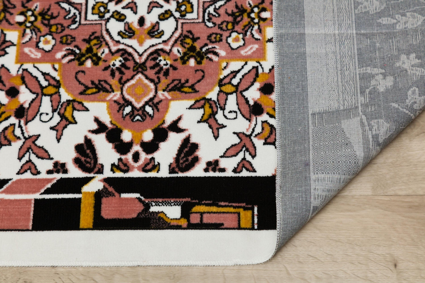 Floral Turkish Prayer Rug: Ivory & Pink Seccade - Made in Türkiye