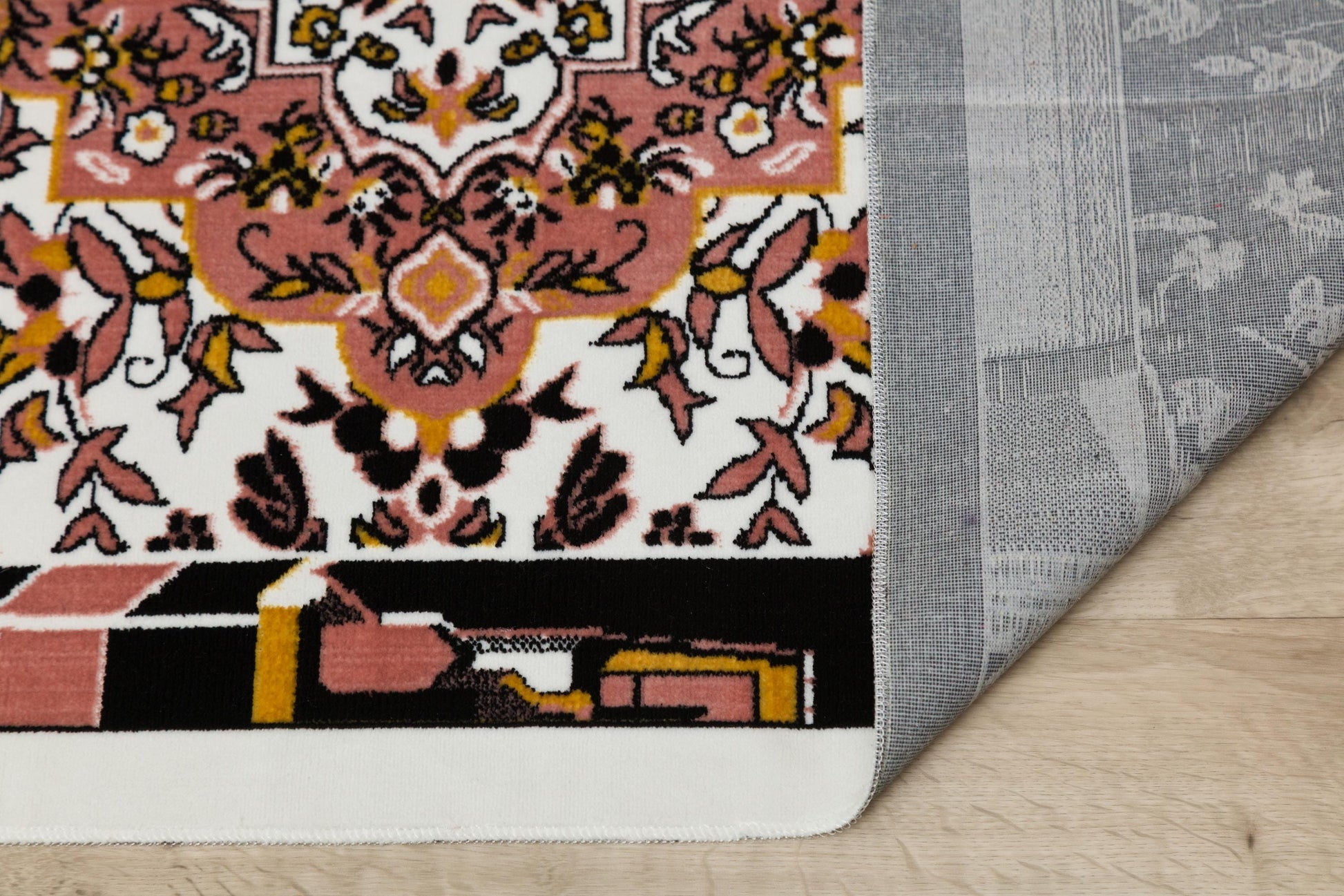 Floral Turkish Prayer Rug: Ivory & Pink Seccade - Made in Türkiye