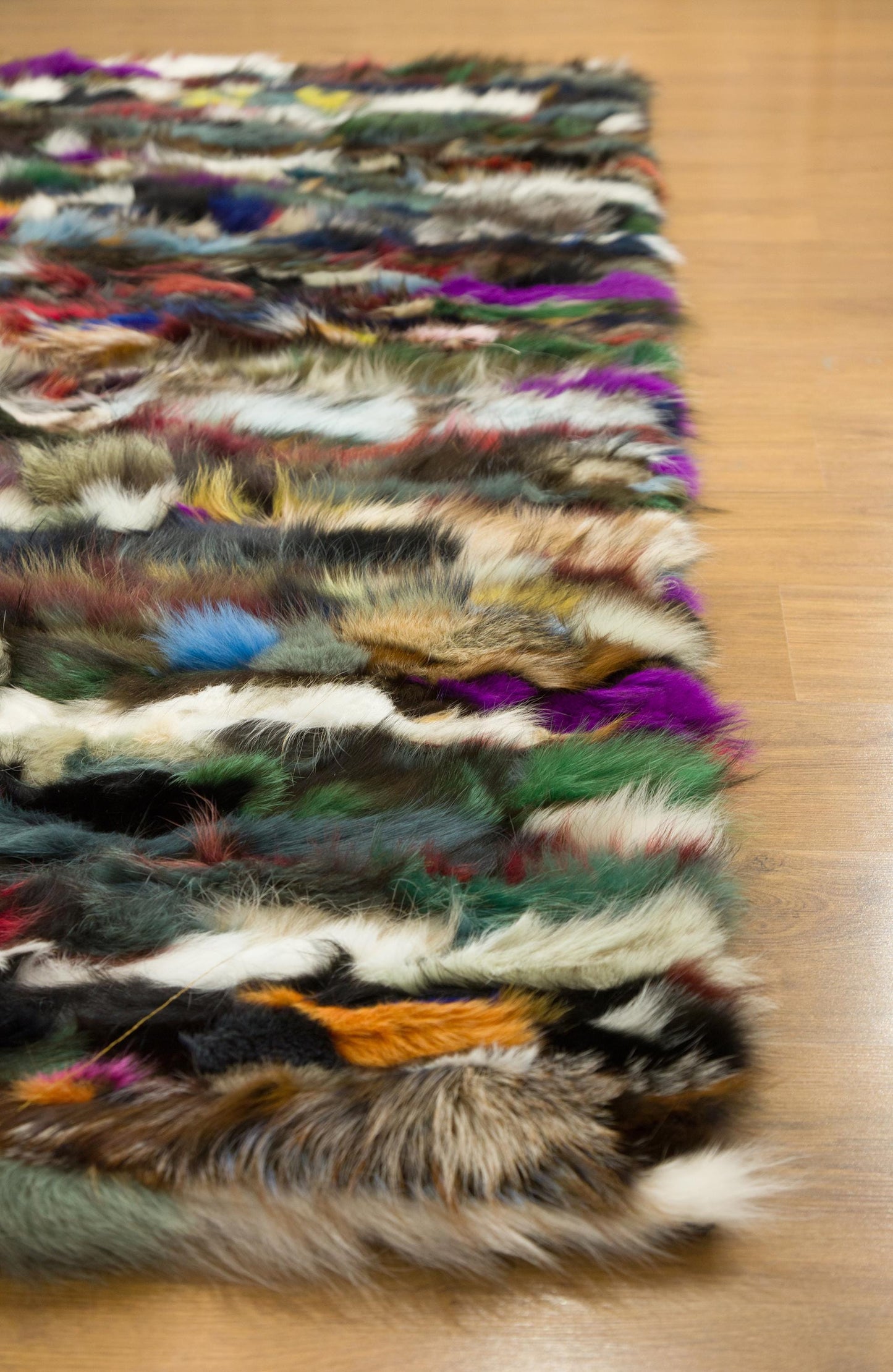 Faux Fur Leather Rug: Custom Colorful Area Rug