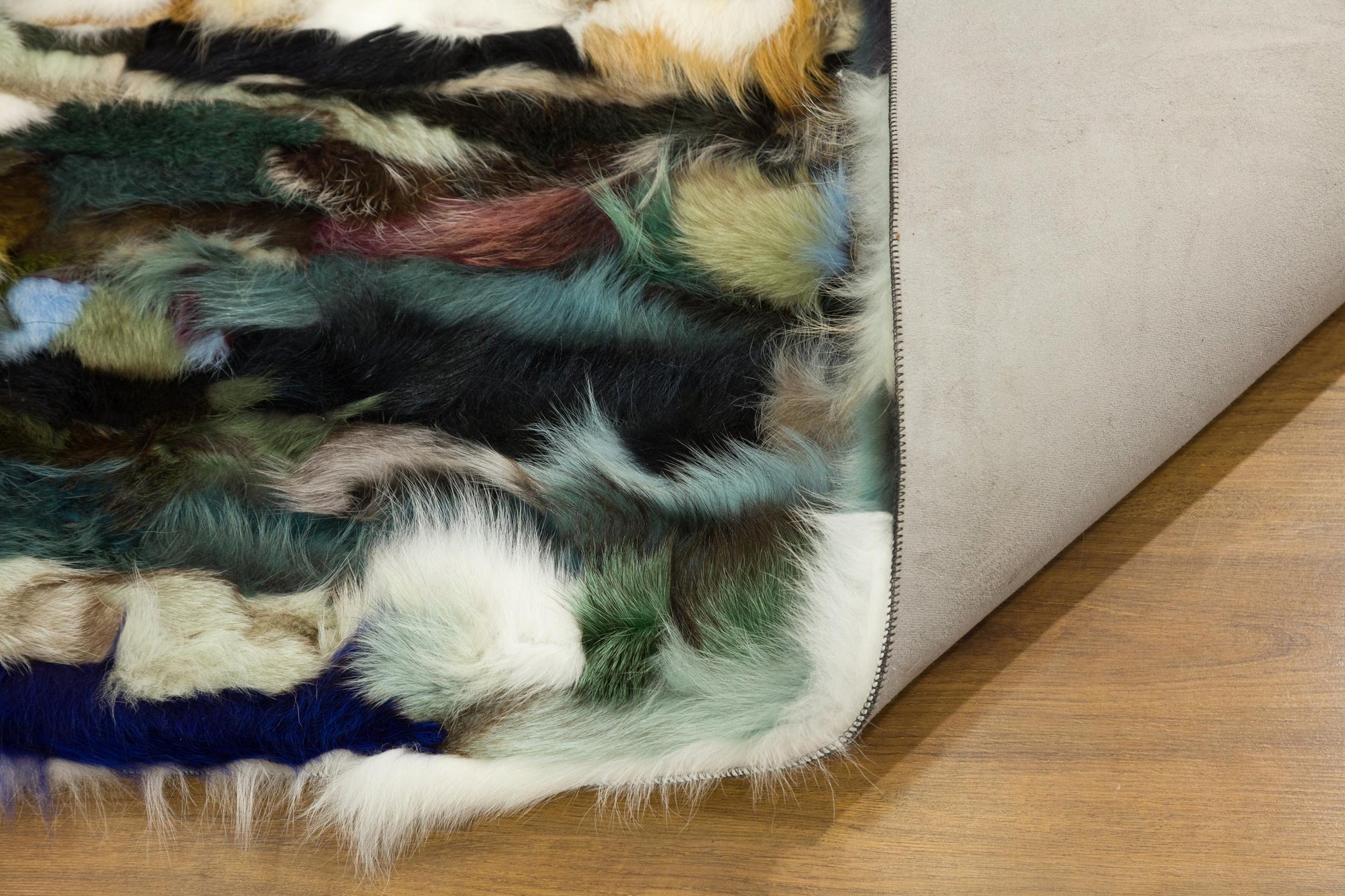 Faux Fur Leather Rug: Custom Colorful Area Rug