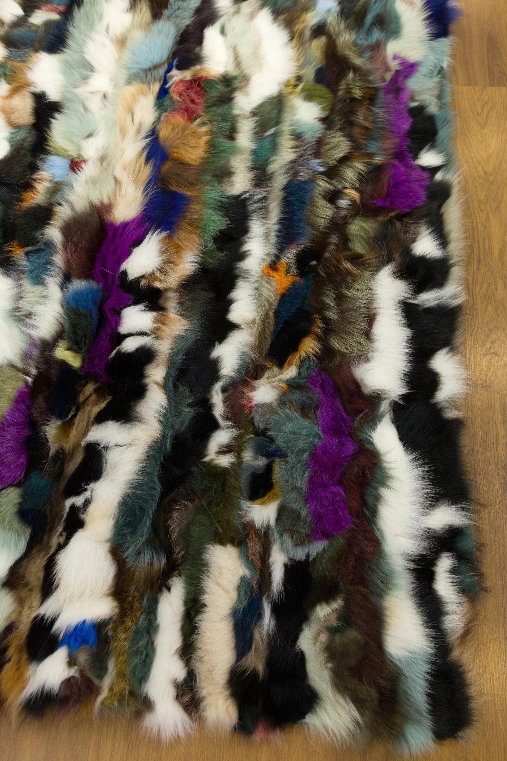 Faux Fur Leather Rug: Custom Colorful Area Rug