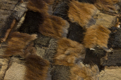 Custom Faux Leather Rug: Round Patchwork Design