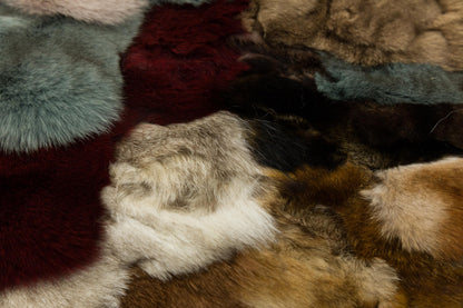 Faux Fur Leather Rug: Custom Patchwork Design
