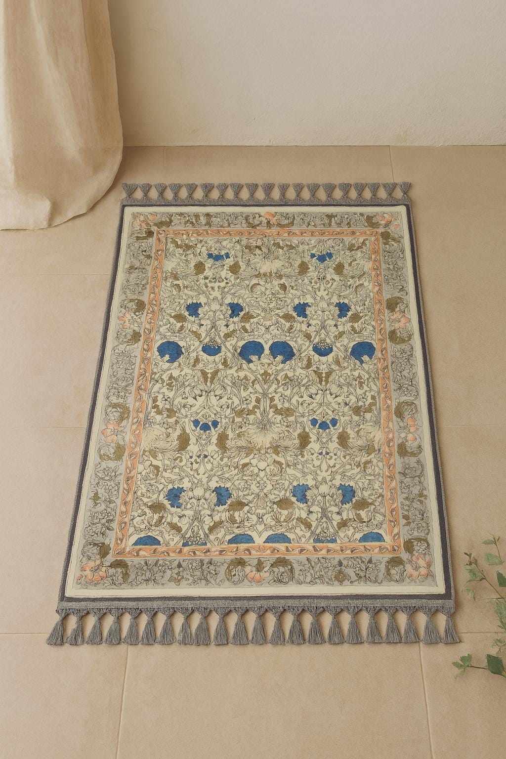 Turkish Prayer Rug, Ottoman Design, Soft Muslim Prayer Mat