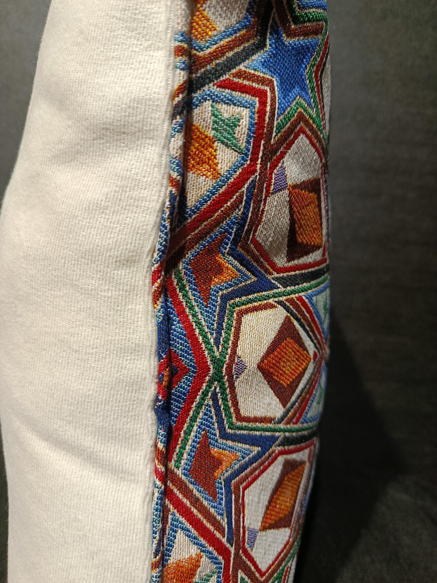 Moroccan Mosaic Pillow Cover: Geometric Starburst Gobelin Cushion, 40x40cm