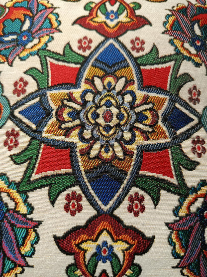 Persian Medallion Pillow Cover: Gobelin Tapestry, Boho Sofa Decor