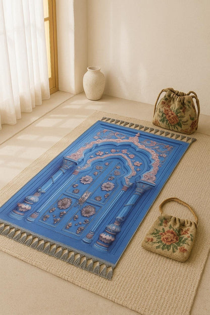 Turkish Prayer Rug, Ottoman Design, Soft Muslim Prayer Mat