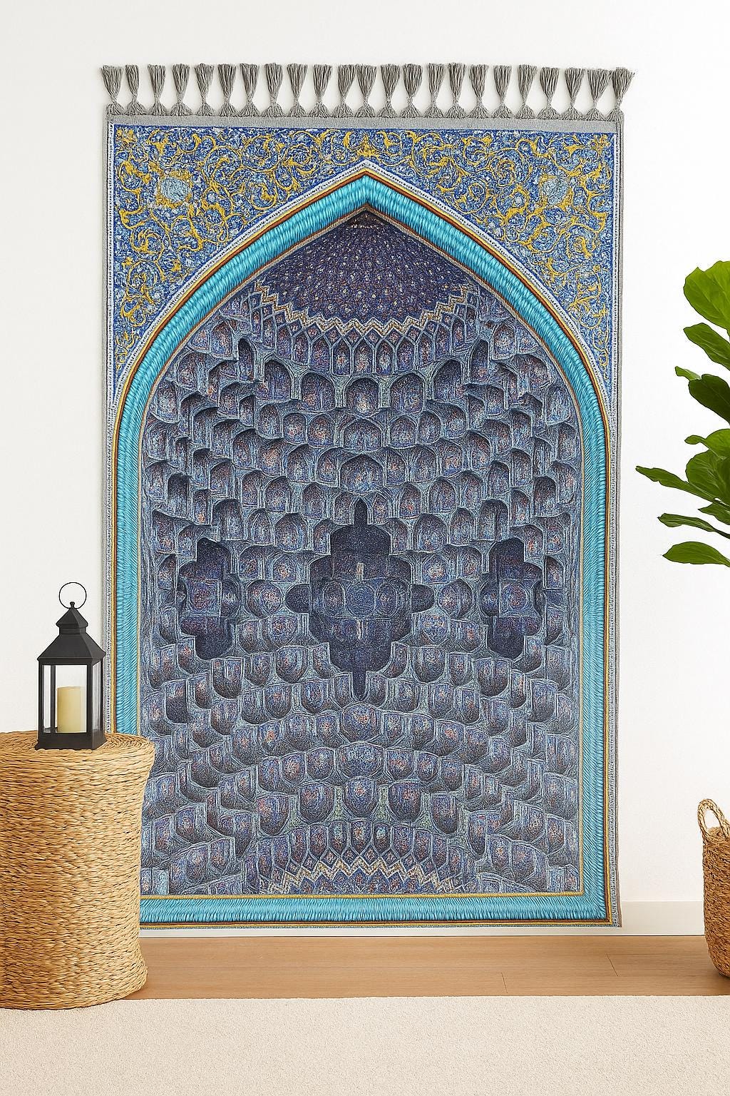 Turkish Prayer Rug, Ottoman Design Muslim Prayer Mat
