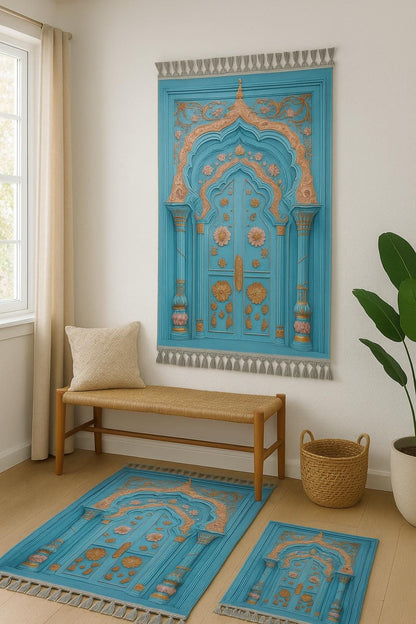 Turkish Prayer Rug, Ottoman Design, Muslim Prayer Mat