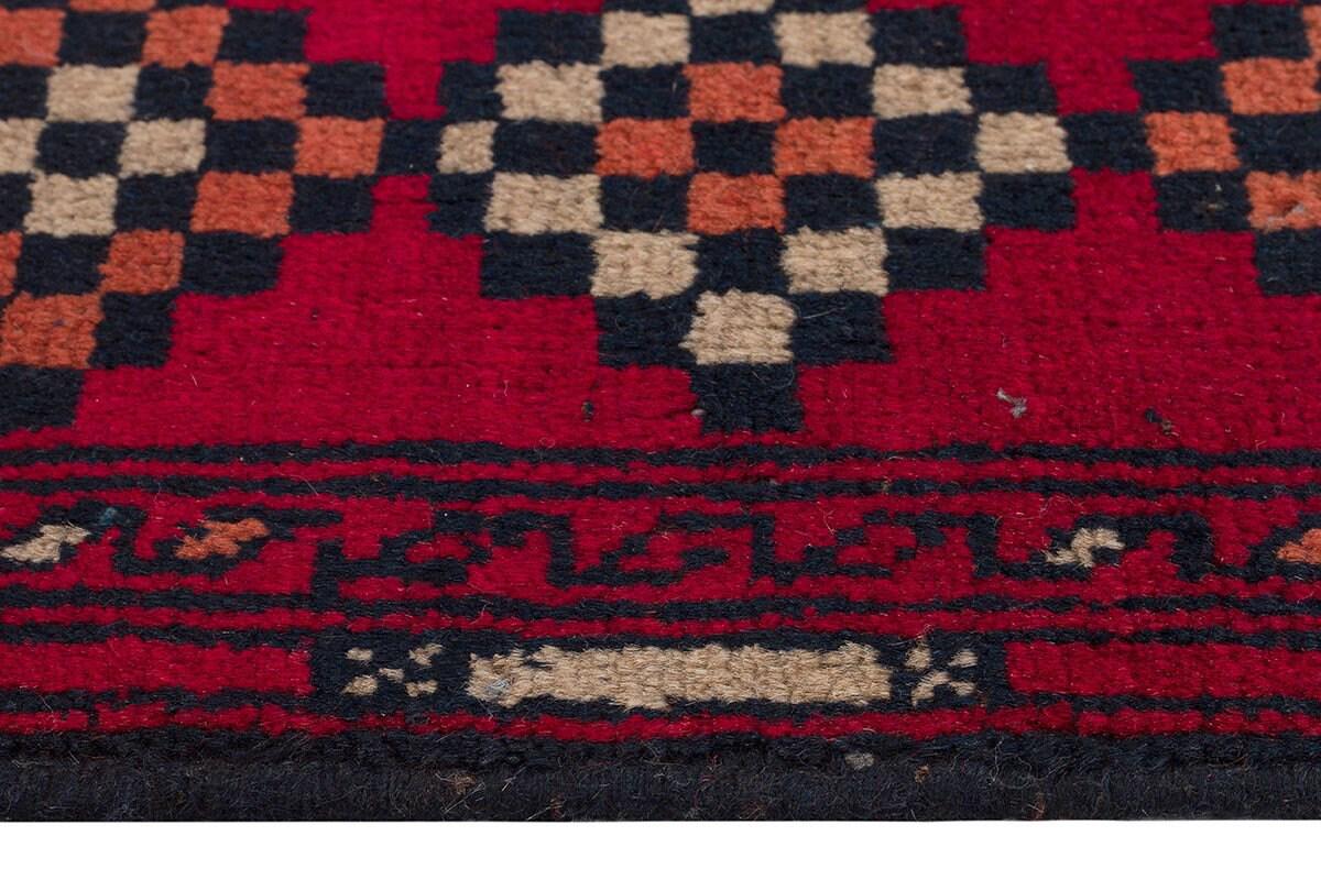 Small Afghan Wool Rug: 42x55 cm, Tribal Boho Decor