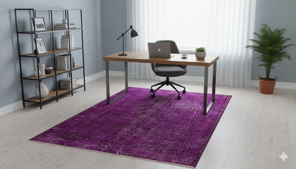 Vintage Turkish Wool Rug (4'x7'): Handmade Bohemian Area Rug