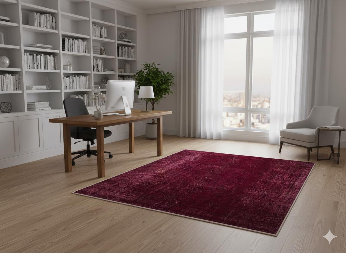 Vintage Turkish Wool Rug (5.2x7.1 ft): Handmade Anatolian Bohemian Area Rug