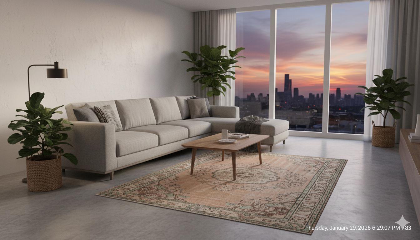 Vintage Anatolian Wool Rug (6'1" x 10' ft): Bohemian Eclectic Style