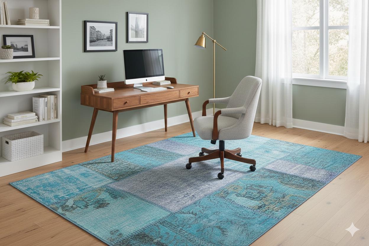 Handmade Turkish Patchwork Rug: Bohemian Wool Area Rug (3.9x5.9 ft)