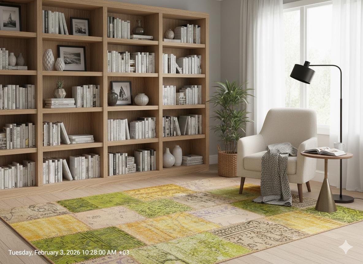 Handmade Patchwork Wool Turkish Rug: Bohemian Area Rug (5.6x7.9 ft)