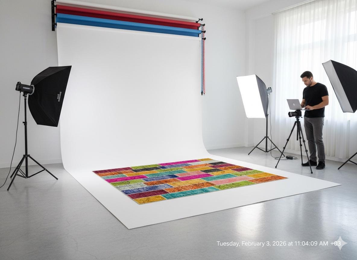 Handmade Patchwork Turkish Rug: Bohemian Wool Area Rug (5'x8' ft)