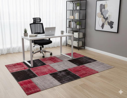 Handmade Wool Patchwork Turkish Rug: Bohemian Area Rug (4.6x6.6 ft)