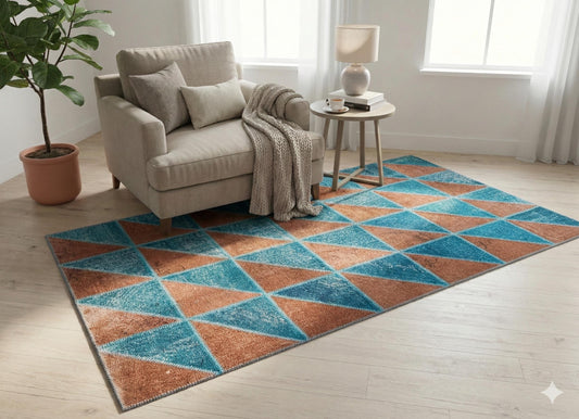 5.6x8, Handmade Wool Turkish Patchwork Rug – Vintage, Bohemian, One-of-a-Kind Area Rug