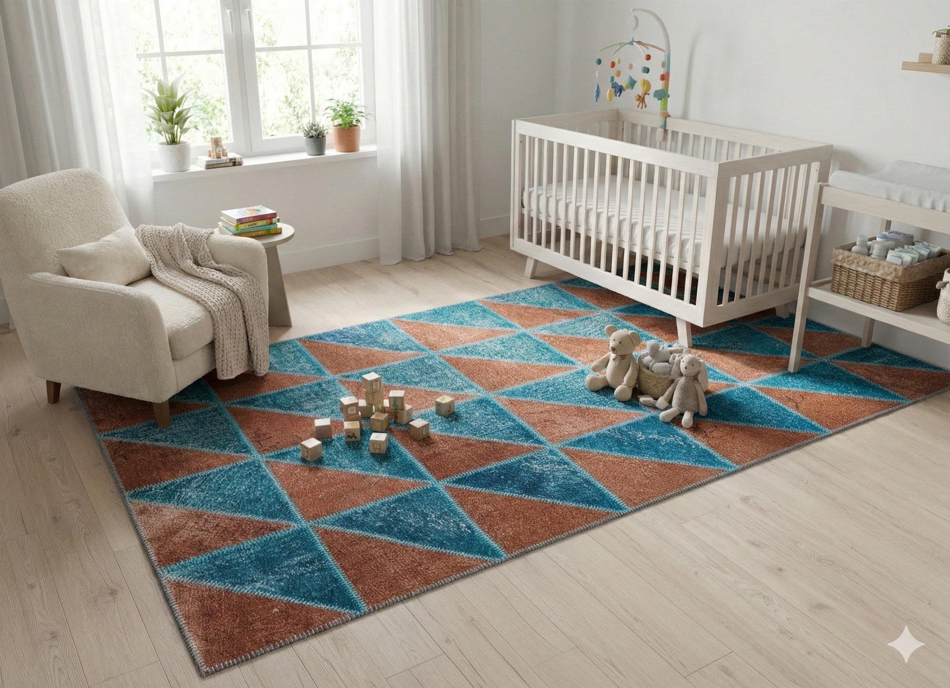5.6x8, Handmade Wool Turkish Patchwork Rug – Vintage, Bohemian, One-of-a-Kind Area Rug
