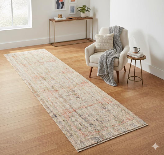 Vintage Wool Runner Rug: 3.3x11 ft, Handmade Anatolian Bohemian Rug