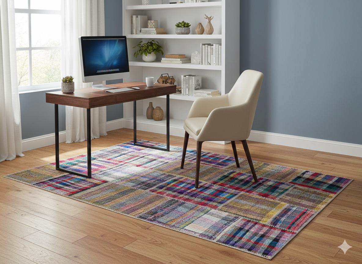 5.6x8, Handmade Wool Turkish Patchwork Rug – Vintage, Bohemian, One-of-a-Kind Area Rug