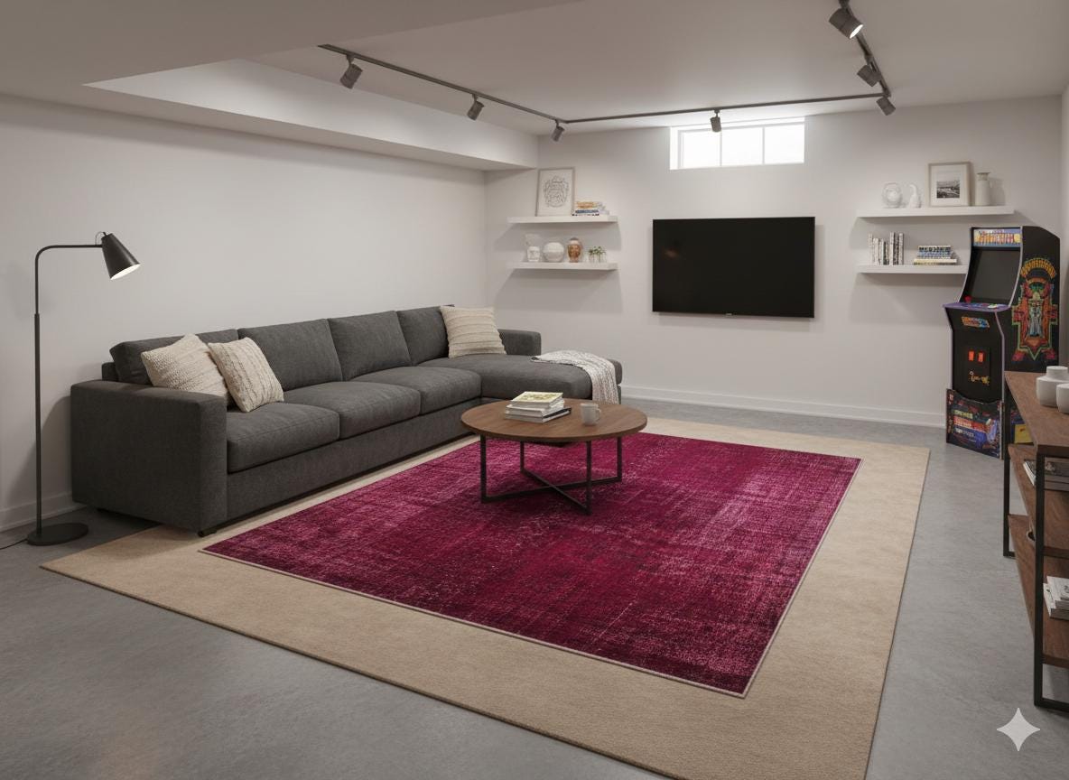 Vintage Turkish Wool Rug (5.2x7.1 ft): Handmade Anatolian Bohemian Area Rug