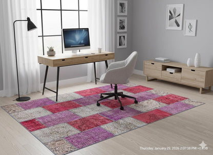 Handmade Turkish Patchwork Rug 6'x10' - Bohemian Wool Area Rug