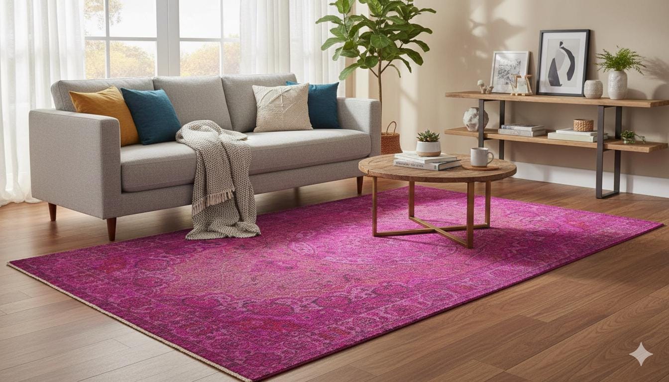 Vintage Turkish Wool Rug: Bohemian Eclectic Style, 5'2''x8'6''